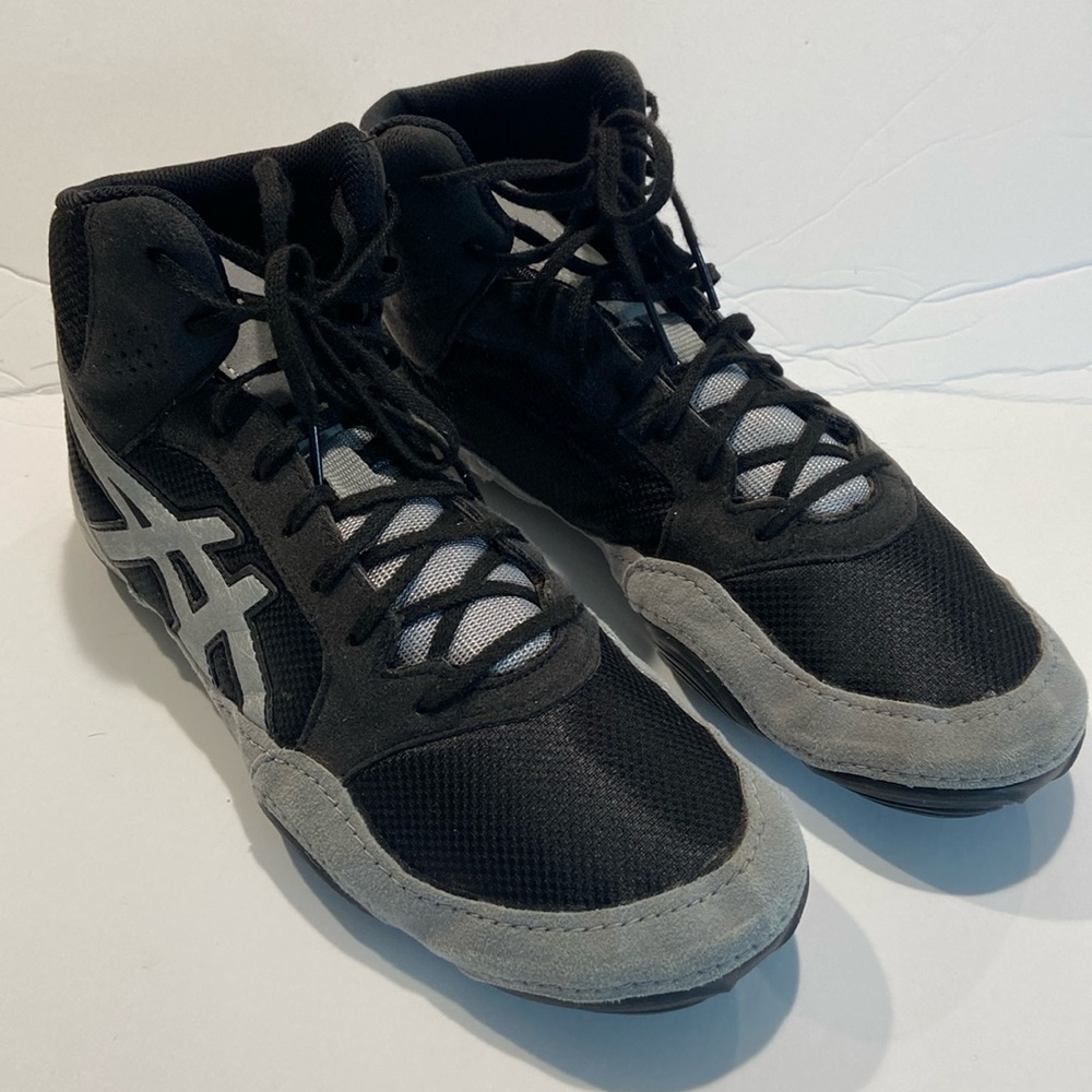Asics Snapdown Wrestling Lace Up Shoes Black Silver J703Y Size 11. CM28.0